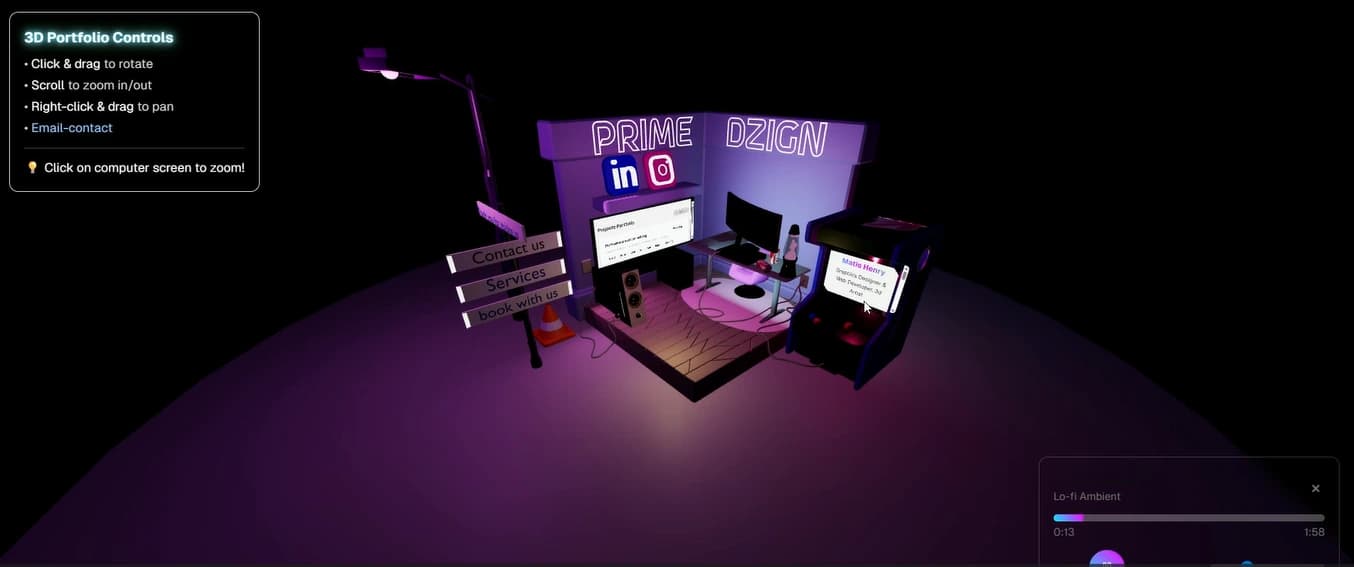 Portfolio Room with Blender and Three.js